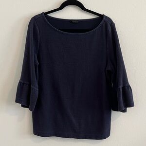 Banana Republic Navy Blouse with Bell Sleeves
